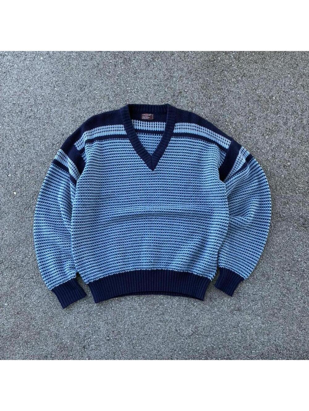 American Vintage Men's Blue and Navy Jumper